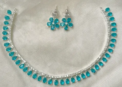 AD-Stone Choker -Silver Finish